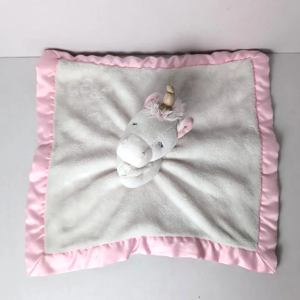 Carter's Unicorn Lovey Plush Security Blanket Stuffed‎ Animal Baby Pink White